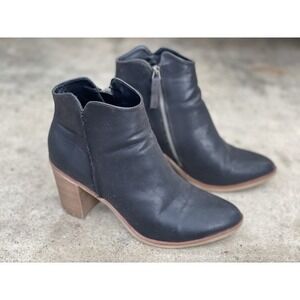 MIA Women's Patton Black‎ Bootie (MH0901-BLK) 3.5" Block Heel, Size Zip Size 10